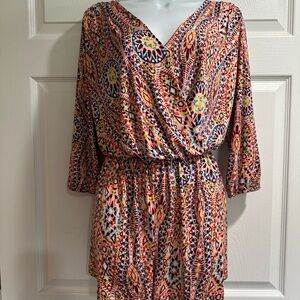 Colorful Geometric Print Romper